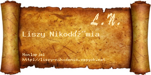 Liszy Nikodémia névjegykártya